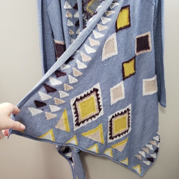Fiets Voor * Southwest Print Wool Blend Cardi Sz L - Picture 6 of 10